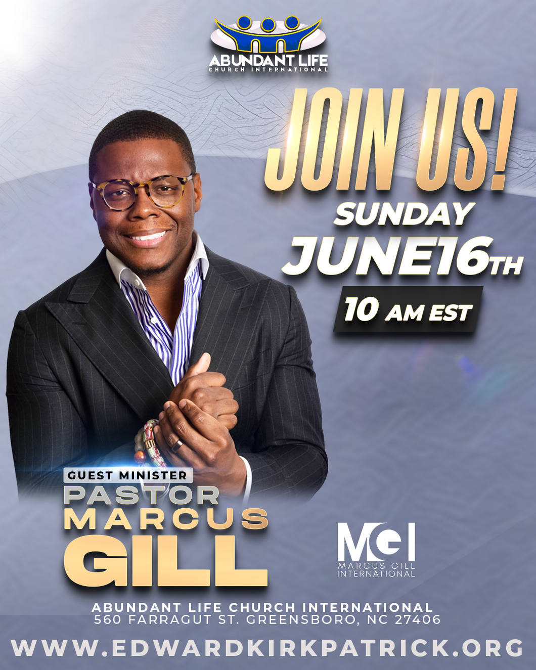 Guest Speaker: Pastor Marcus Gill