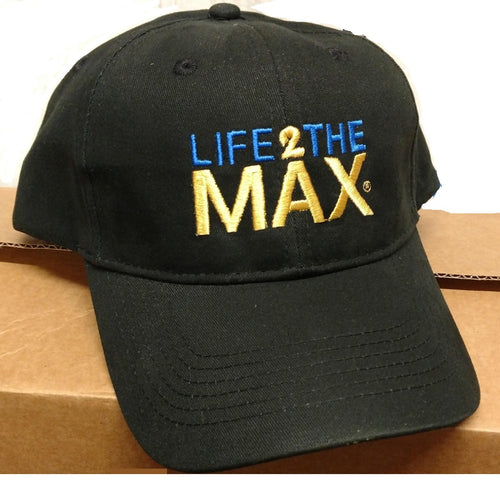 Life2TheMax Black Baseball Cap (Unisex & Adjustable)